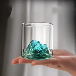 Small Transparent Glass Coffee Cup Mountain Cup Glass Whisky Heat Resistant Tea Drink Milk Juice Cup Cups Drinking Glasses