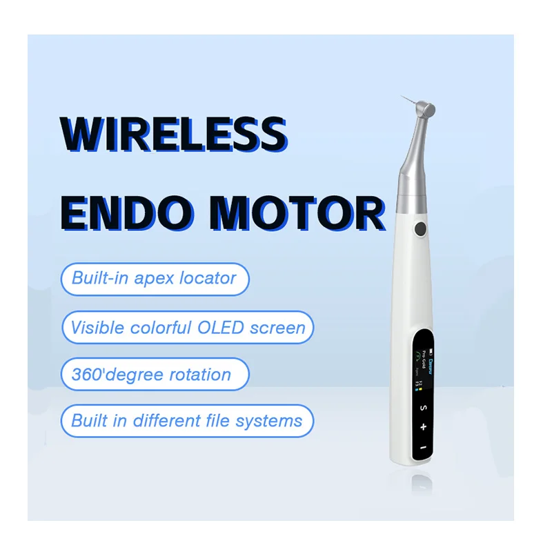 Dental 2 in 1 Wireless Endo Motor Built in Apex Locator Root Canal Preparation With 16:1 Contra Angle for Root Canal Treat