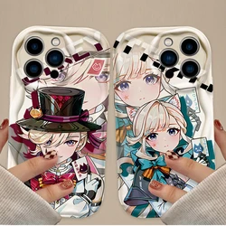 Genshin Impact Case For iPhone 16 15 14 13 12 11 Pro Max X XR XS 8 7 Plus SE 2020 TPU Shockproof Wave Silicone Protective Cover