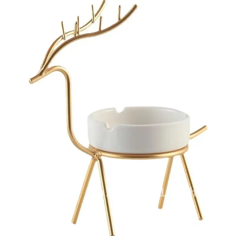 

Nordic Creative Ceramic Ashtray Fashion Personality Living Room Office Decor Large Deer Small Deer Rabbit Flamingo
