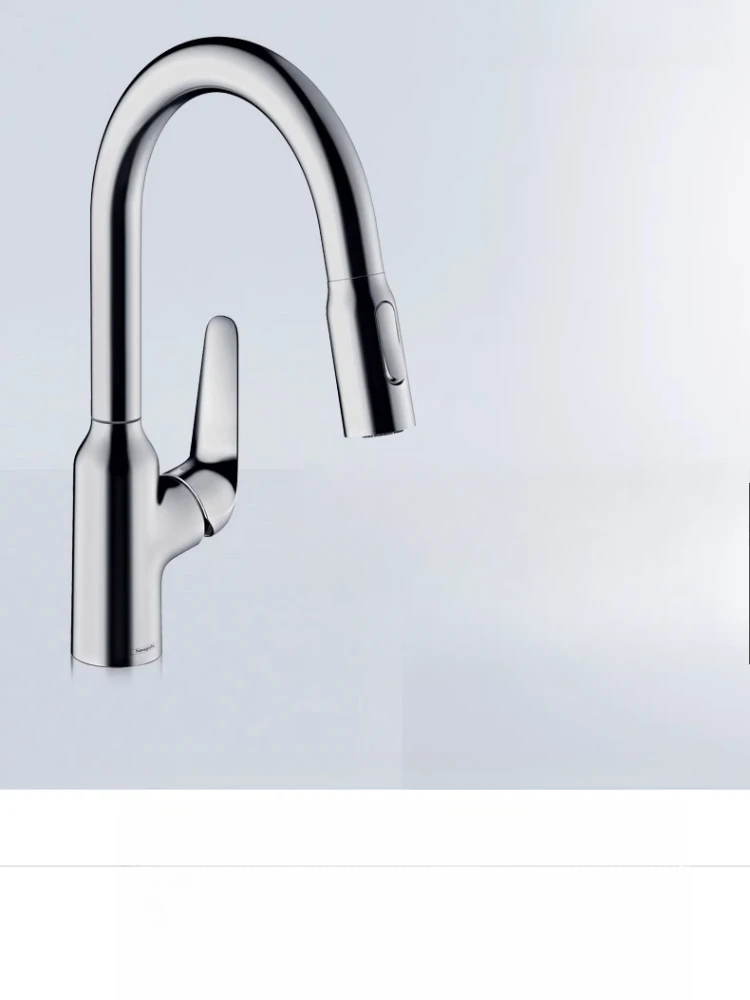 Rotary water outlet single handle table basin kitchen copper faucet