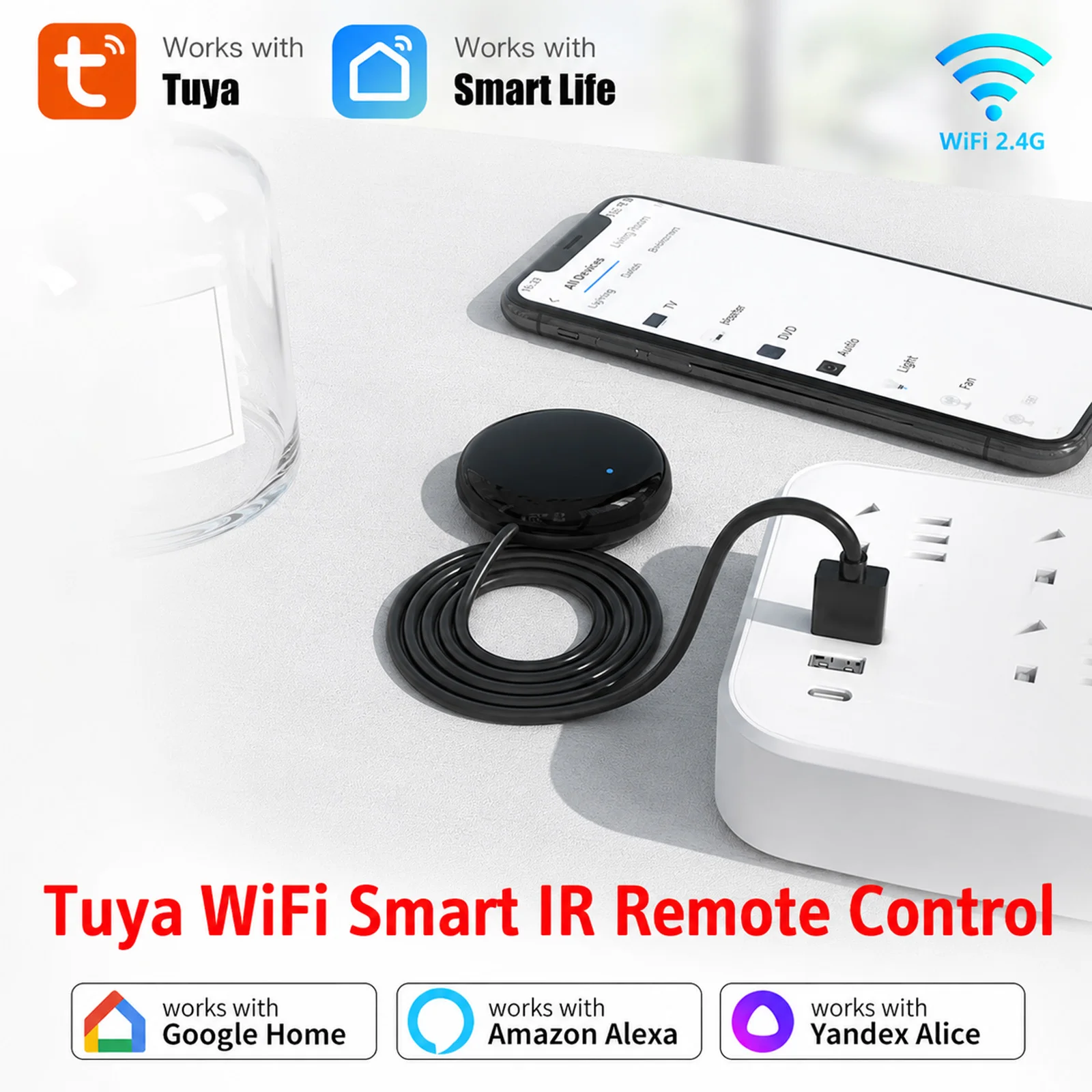 Tuya WiFi IR Remote Control Universal Smart Infrared Controller for Air Conditioner TV Works with Alexa Google Home Smart Life