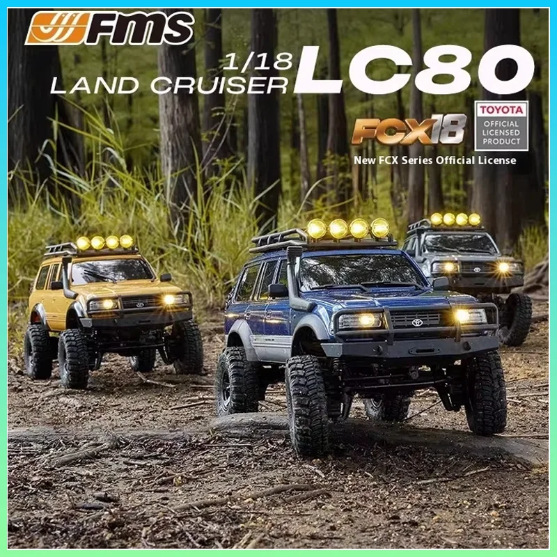 

Fms Fcx18 Lc80 1/18 Scale Electric Off-Road Rc Crawling Car Toy Realistic Simulation Remote Control Vehicle Model