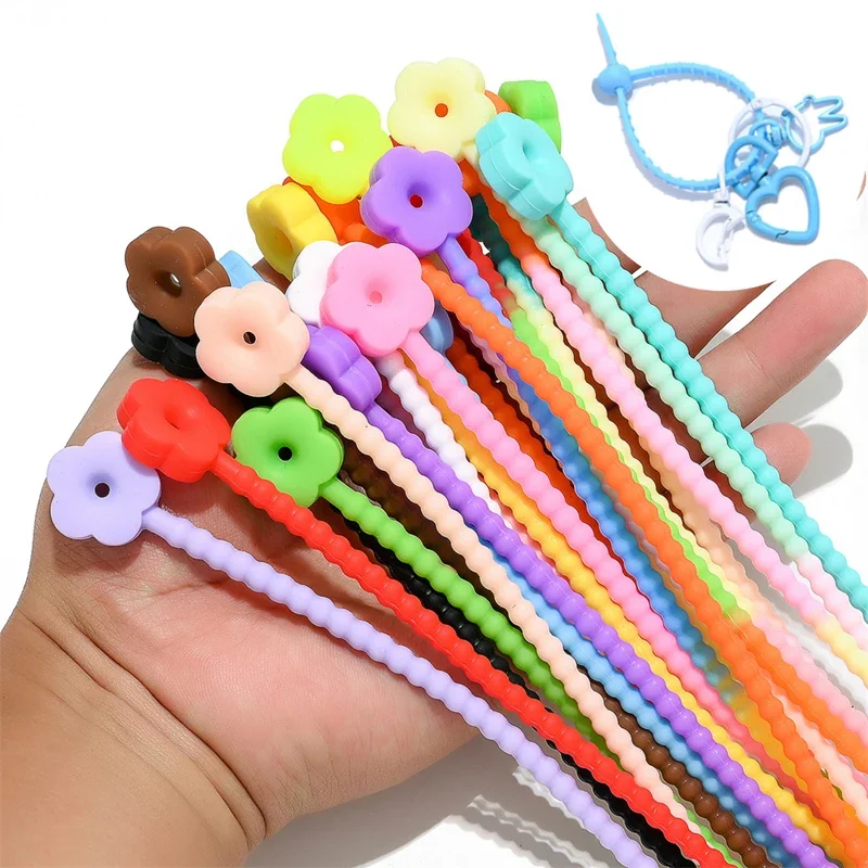 1/10Pcs Silicone Cable Organizer Tie Reusable Data Line Strap Kawaii Multi-Purpose Home Office Power Line Management Cord Winder