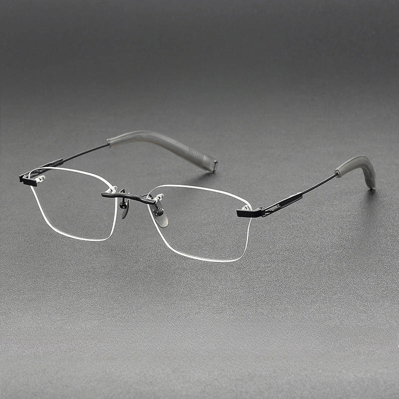 High Quality Square glasses frame DTX-424 Business elite men's frameless glasses can be customized Lens