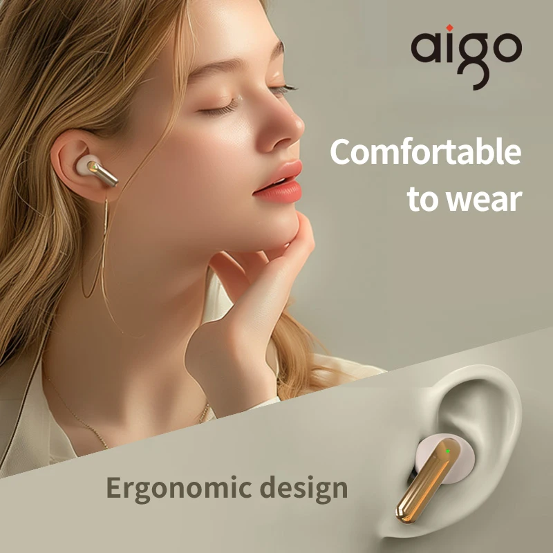 Aigo TA51 True Wireless Earphones New Bluetooth 5.4 TWS Earbuds Headset In Ear Sports Gaming Waterproof HD Call 300mAh Headphone