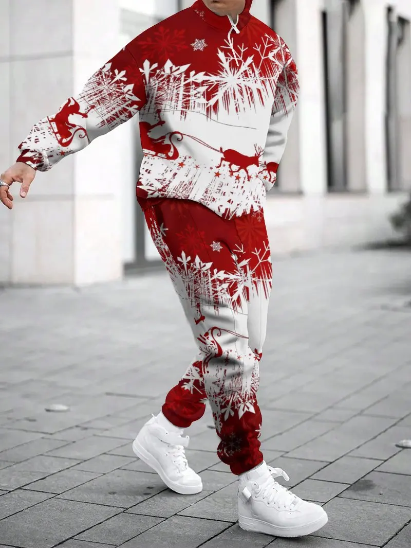 

Get into the Christmas spirit with this stylish tracksuit! Featuring snowflakes, reindeer & Santa designs, perfect for festive v