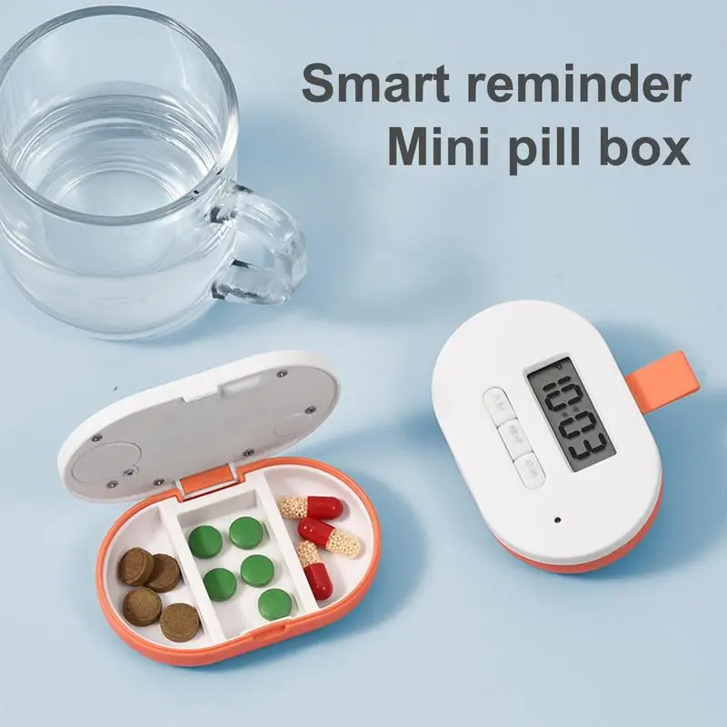 Smart Reminder Pill Box Electronic Timing Medicine Box With Alarm Clocks 3 Grid Pill Travel Case Portable Pills Drug Organizer