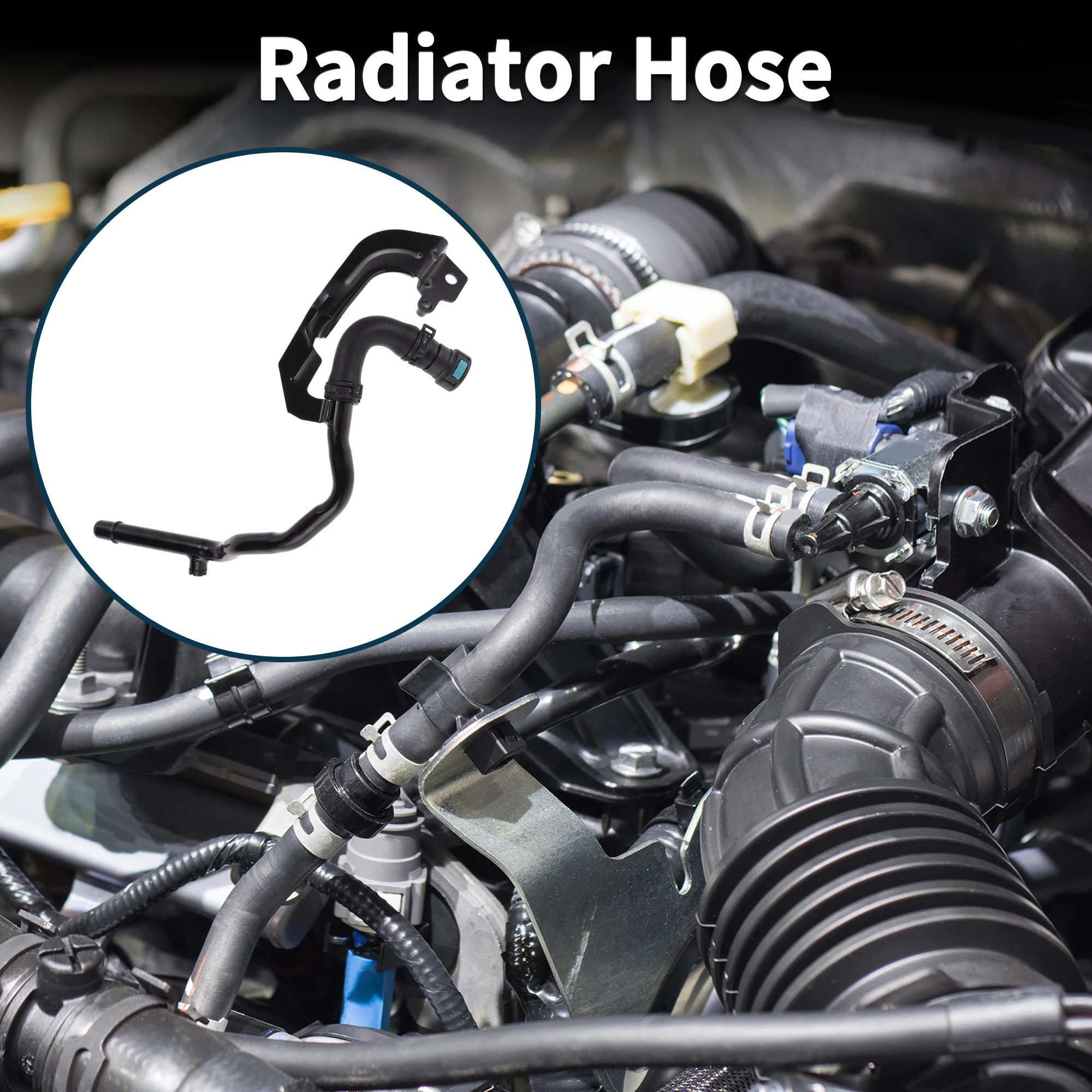 

UXCELL Radiator Hose for Land Rover Discovery V 17 No.LR034624 Rubber Metal Black 1 Pc
