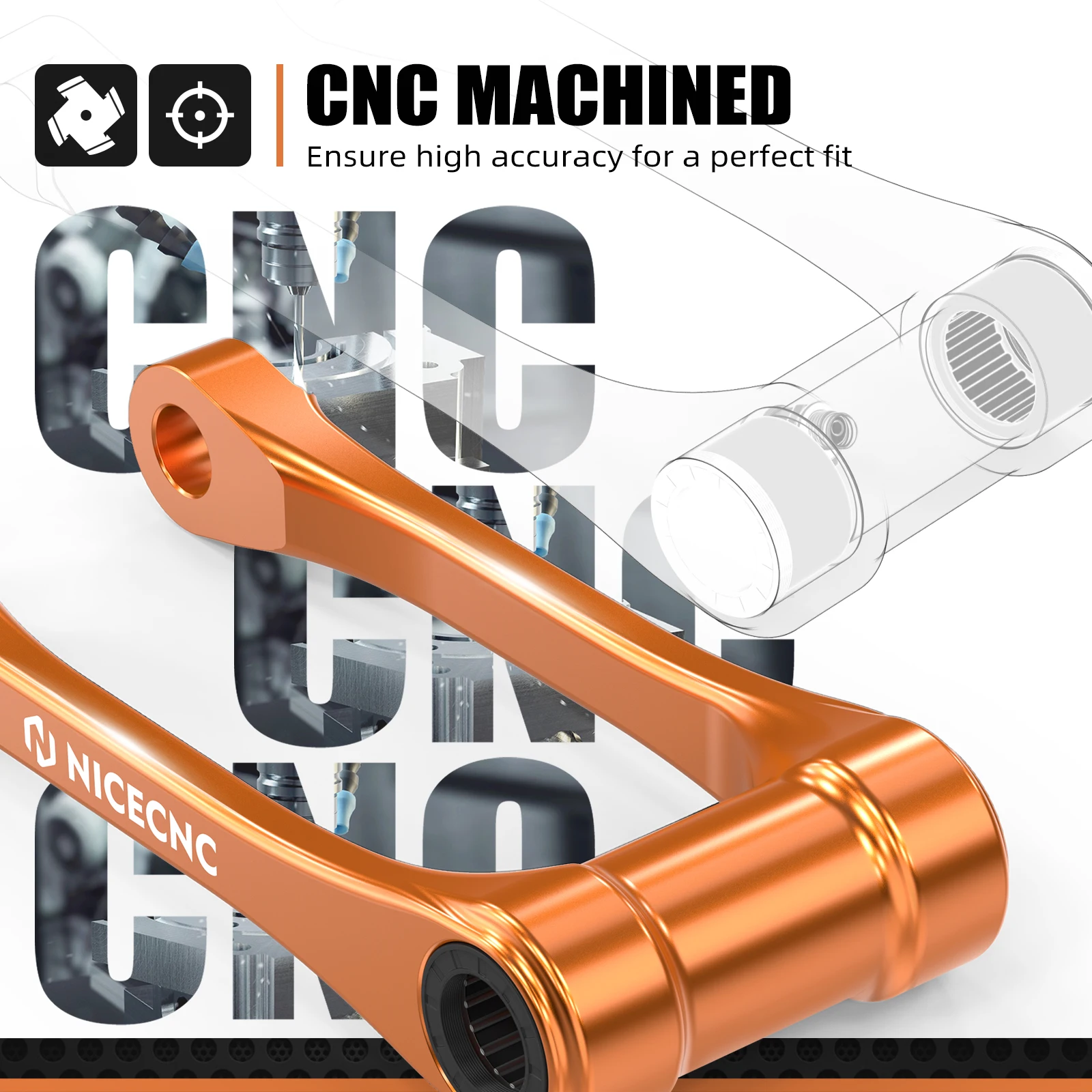 NICECNC لـ KTM SX 125 SX-F 450 SX250 XC300 SX-F 250 XC-F 350 XC-F 450 XC125 SX150 SX300 XC250 XC-F 250 2025 1 "رابط خفض