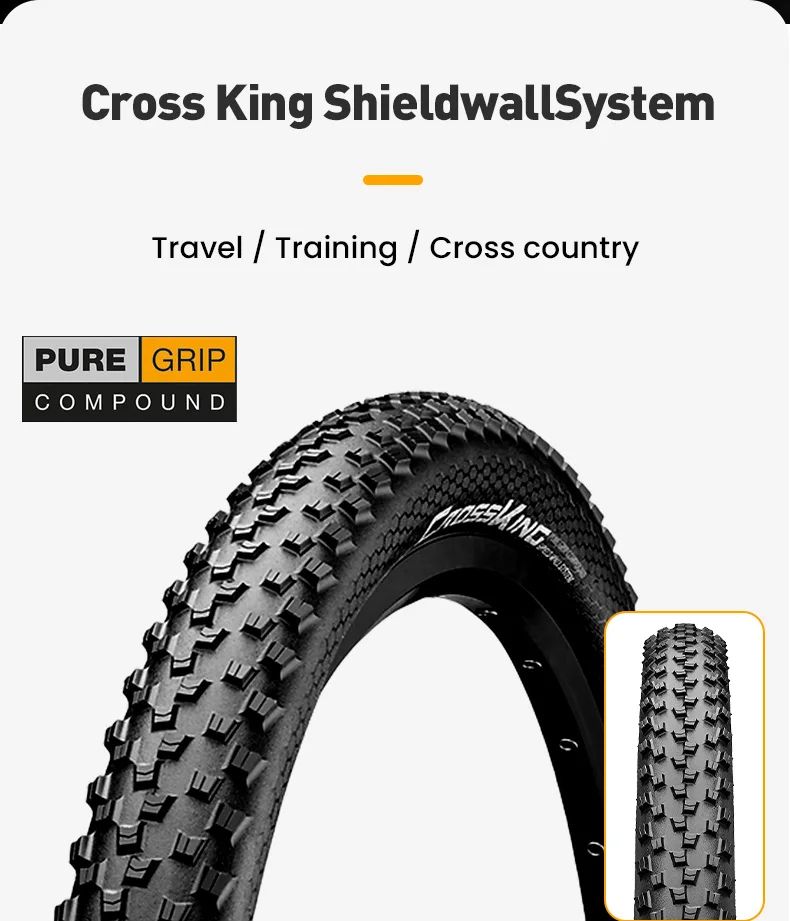 Continental Cross King 27,5/29 MTB faltbarer Reifen 180TPI Mountainbike ShieldWall System Klappreifen Tubeless Ready – Detail 4