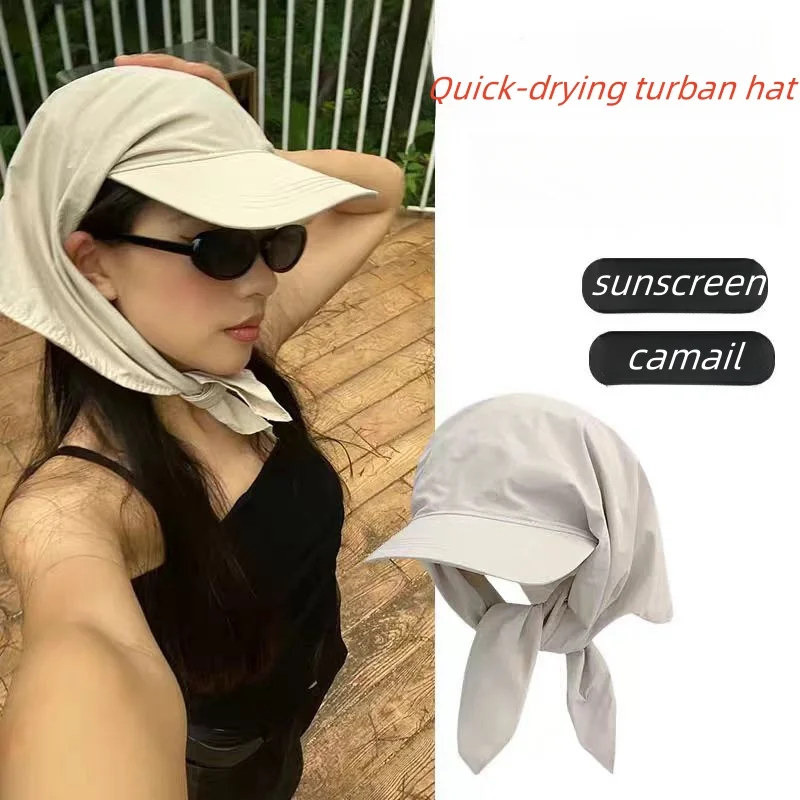 New quick-drying headscarf sunshade cap women's outdoor sun protection cap camping cap