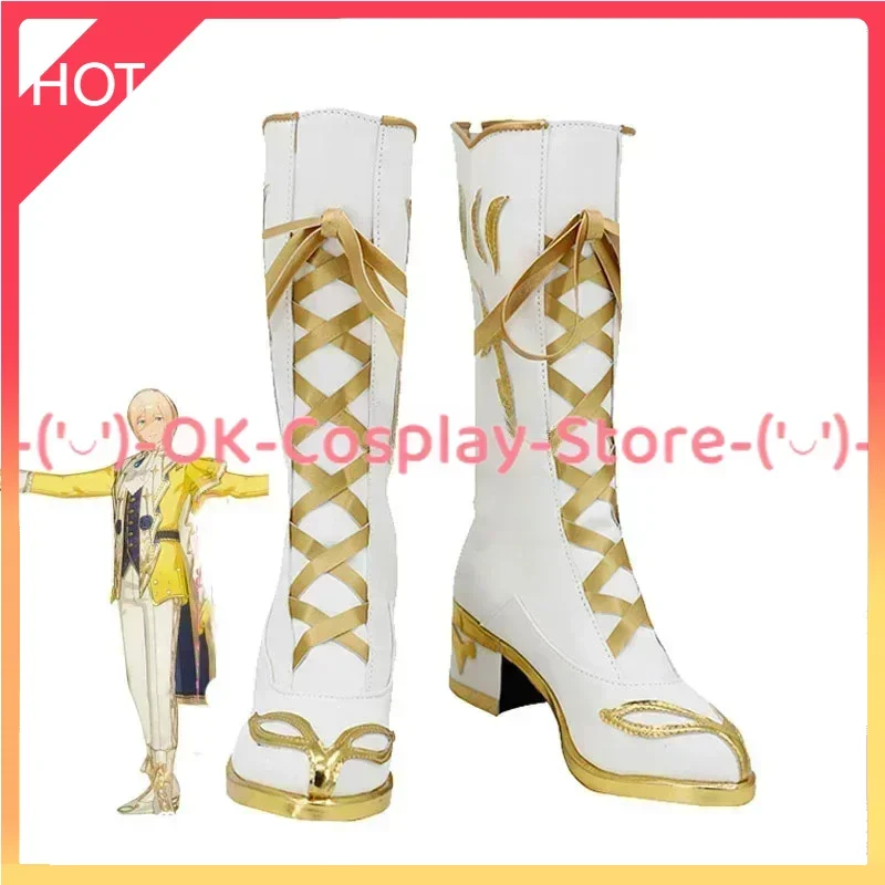 Game Ensemble Stars Tenshouin Eichi Cosplay Shoes PU Leather Shoes Halloween Carnival Boots Cosplay Prop Custom Made