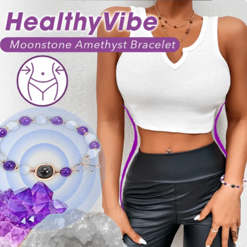 Moonstone Amethyst Bracelet for women Weight Loss Amethyst Body-Purify Bracelet Amethyst Healthy Slimming Bracelets for Woman