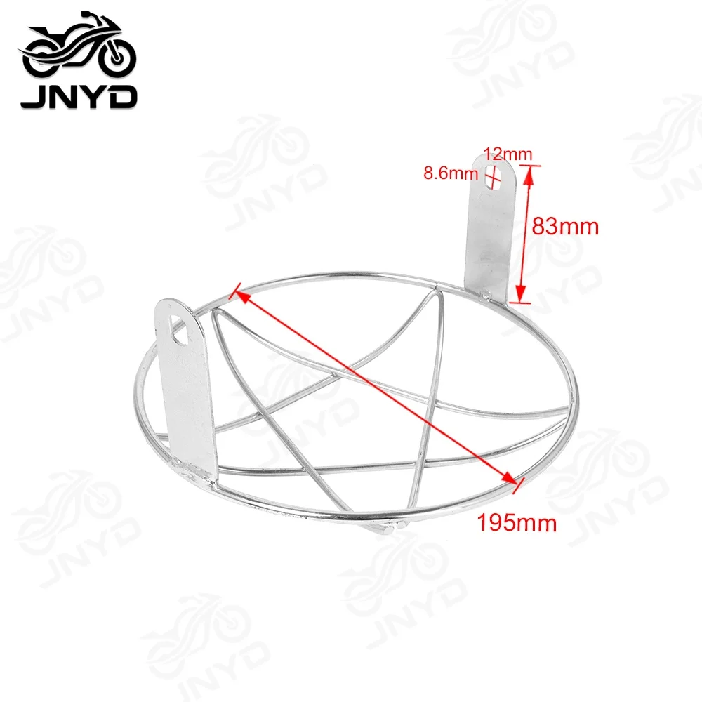 JNYD 7 Inch Motorcycle Universal Vintage Headlight Protector Retro Grill Light Lamp Cover For Harley Chopper Yamaha Cafe Racer