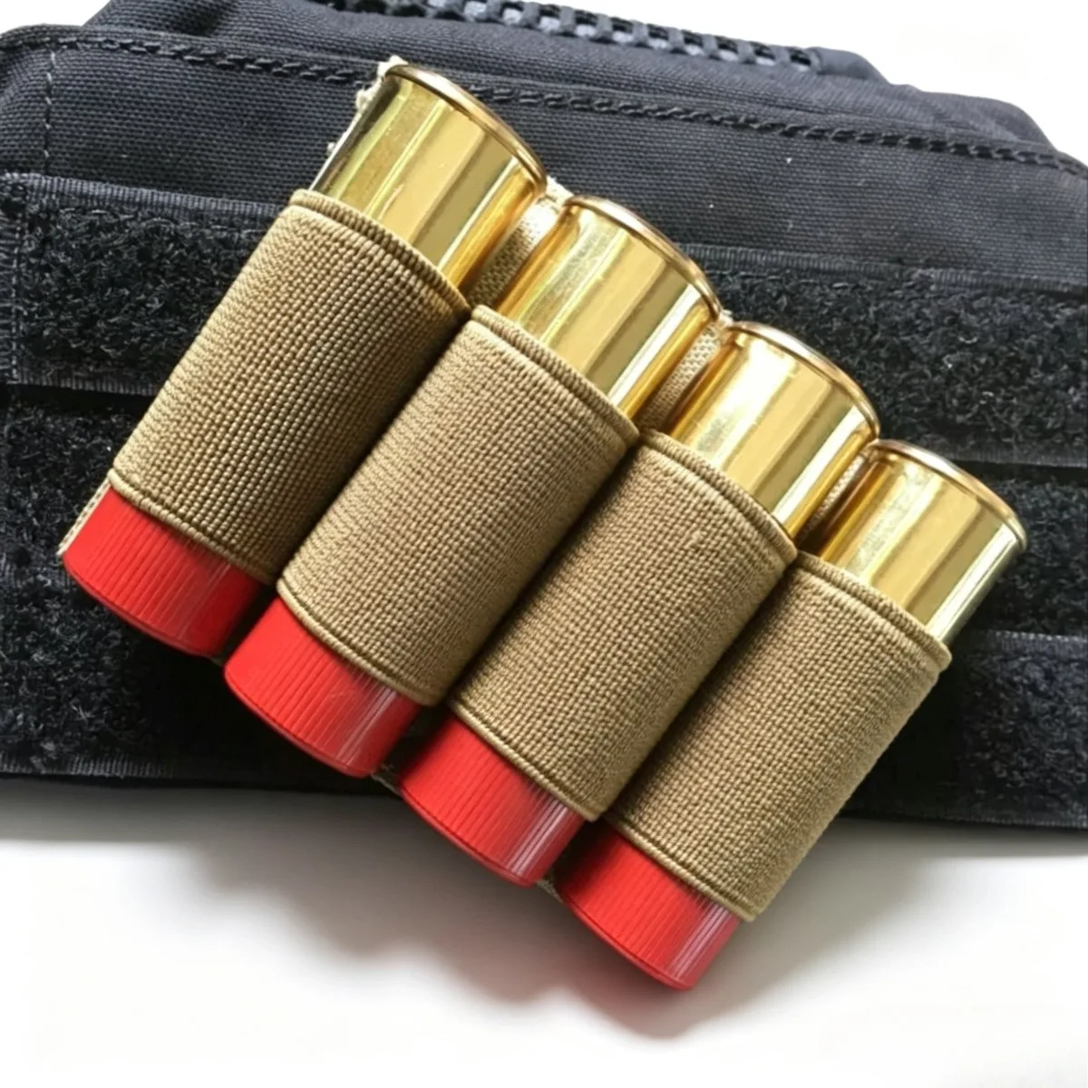 Porte-chargeur tactique 12/20Ga pour 4 munitions, pochette en nylon Molle pour chargeur, panneau organisateur pour lampe torche et stylo, accessoires de chasse