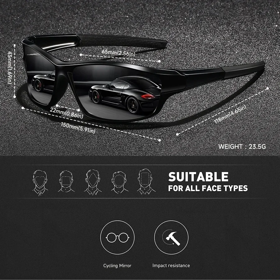 Modische Vintage-Schutzbrille mit Klarem Rahmen für Autofahren, Angeln, Sport, Laufen und Bergsteigen für Männer und Frauen – Detail 2
