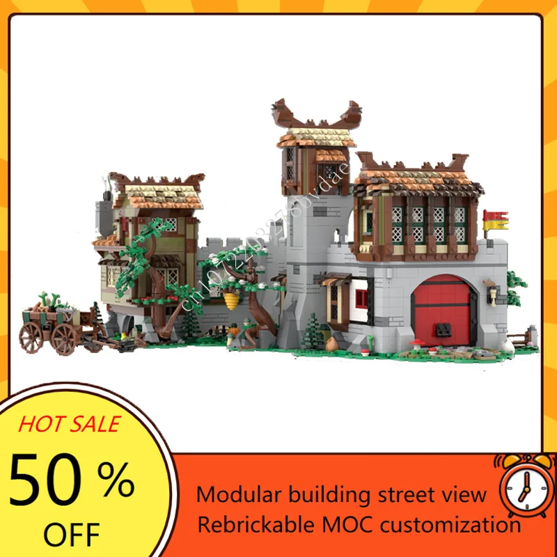 

2522PCS MOC Medieval Castle Building Block Model The Medieval Merchant Technical Brick DIY Assembly Set For Child Holiday Gift