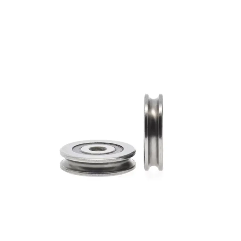 1 Buah Roda Logam Alur U Cekung, Roda Pemandu Tali Kawat R1, Roda Garis Tipis, Roda Besi, Roda Bantalan 3x16x4