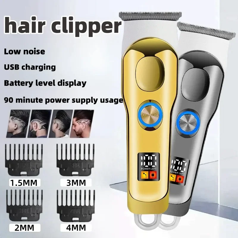 

Professional Hair Clipper Rechargeable Electric Trimmer For Men Beard Kids Barber Cutting Machine Haircut LED Screen Waterproof