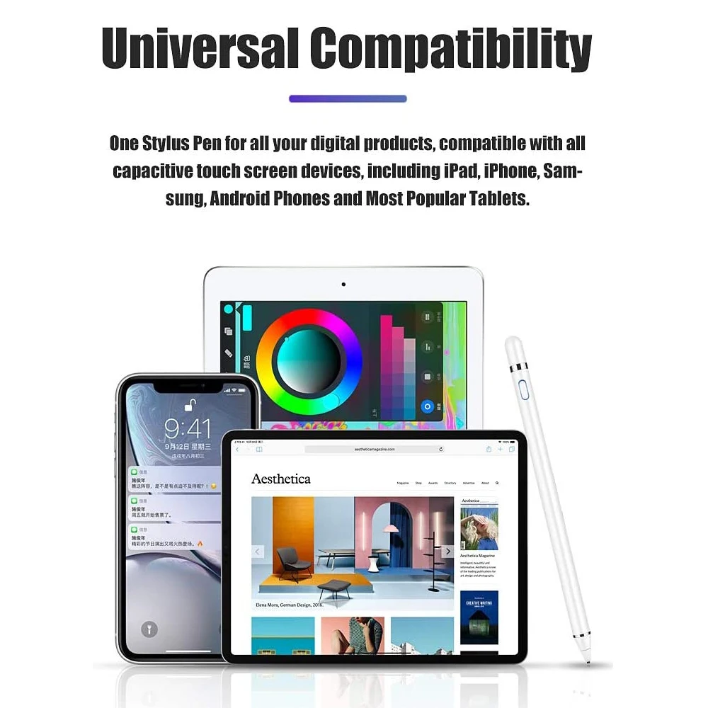 قلم شاشة تعمل باللمس لأجهزة Android اللوحية بالسعة الذكية للهاتف المحمول قلم رصاص نشط لهواوي MatePad Matebook Samsung Redmi PadSE