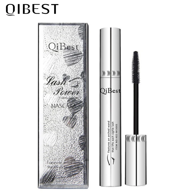 QIBEST 4D Black Mascara Waterproof Lengthening Curling Eye Lashes Rimel Mascara Silk Fiber Women Mascara Extra Volume 5g Makeup