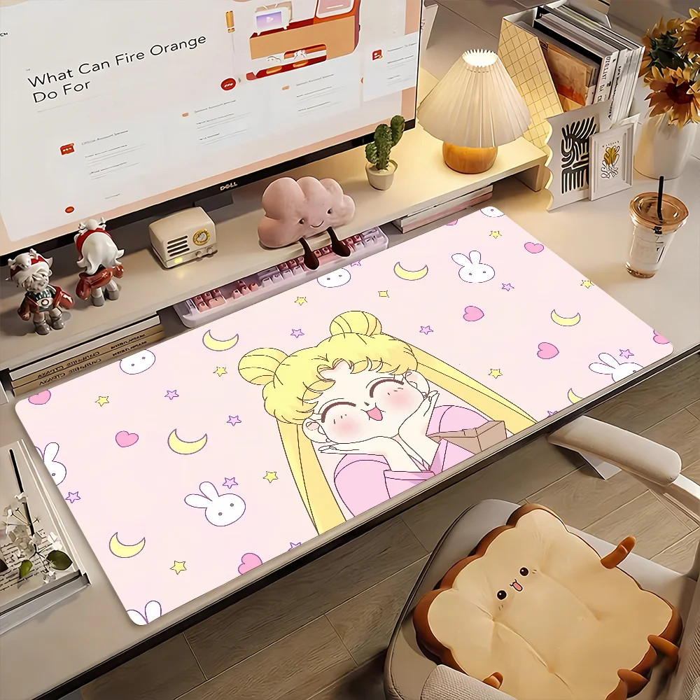 Cartoon S-Sailor M-moon-S Niedliches Mauspad, rutschfeste Gummi-Gamer-Balance-Computermatte, Dekoration, Schreibtischunterlage, Laptop, Büro, groß