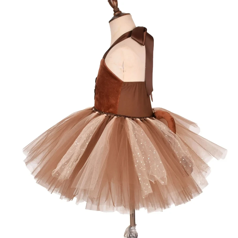 brown tutu dress for women Fawn Fairy Tulle Skirt Adult Streamer Pixie Copper Autumn Run Race Dance Costume Ren Faire Rave Festival - You Choose Size -SOTMD and plus sizes Brown Monkey Tutu Dress for