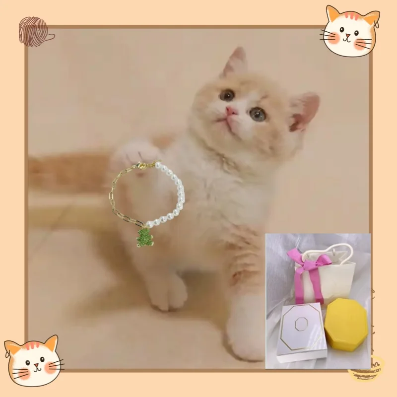 

cat Fashionable New Teddy Green Gold Plated Bear Imitation Crystal Pearl Exquisite Bracelet Women's Jewelry Mixed Romantic Gift