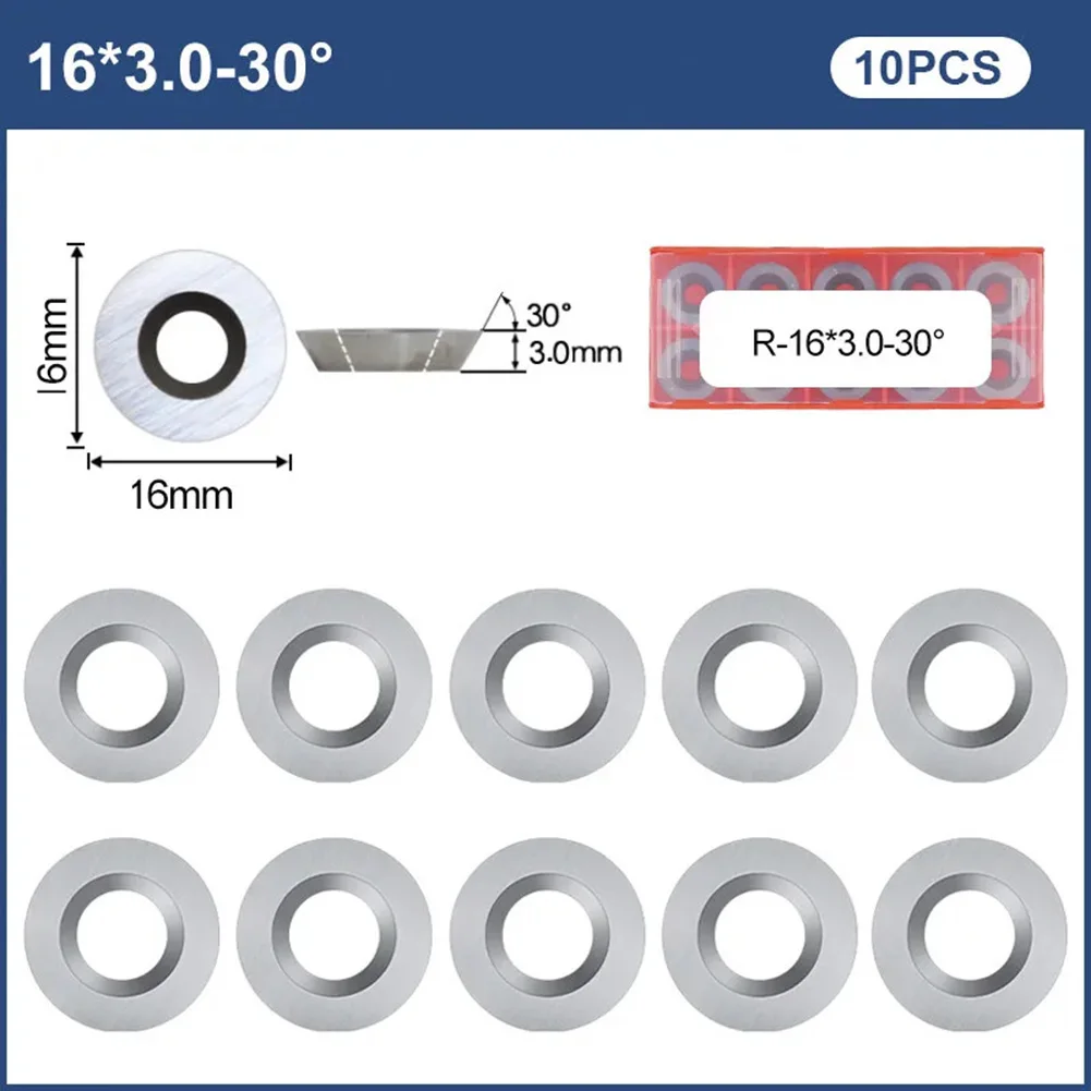 Imagem -04 - Cortador de Inserção de Carboneto Redondo 16 mm para Torno de Madeira Torneamento Finalizador Oco Ferramentas Torno Ferramenta de Torneamento de Madeira 10 Peças