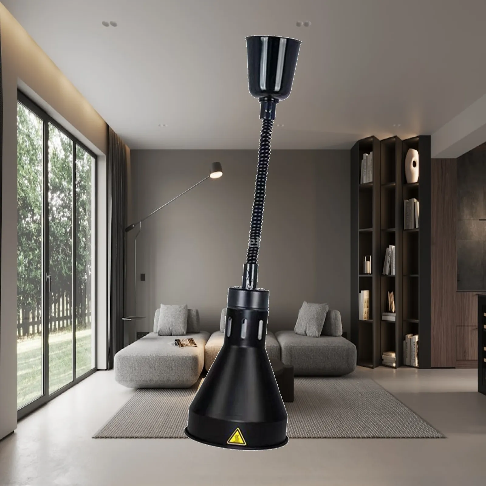 Adjustable Buffet Warming Lamp Hanging Ceiling Food Heat Lamp E27 Iron Shade for Restaurant Kitchen Use