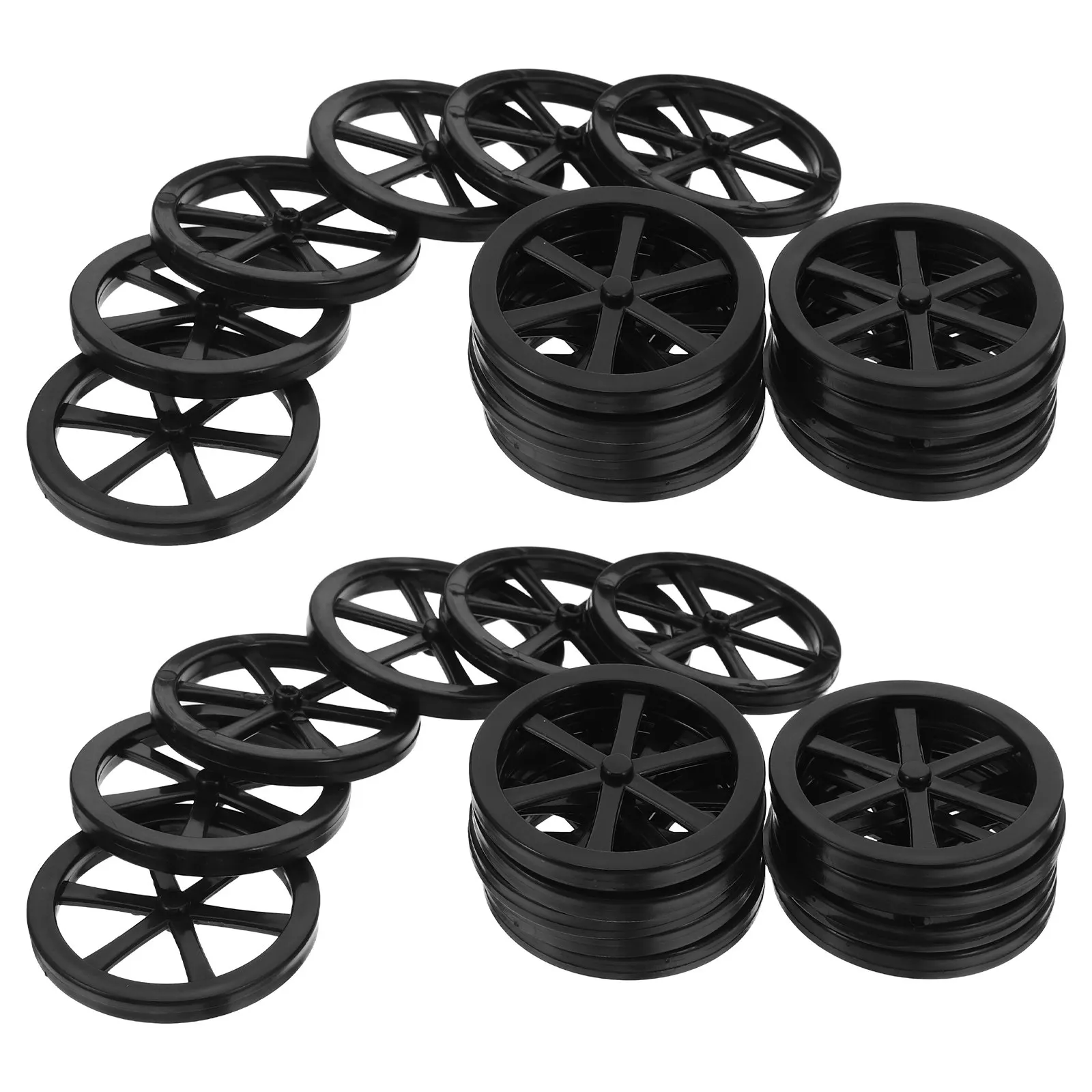 

40 шт. пластиковых колес для сборки игрушечных машинок, запасные части для детских игрушечных транспортных средств, маленькие круглые колеса для поделок, игрушечные колеса