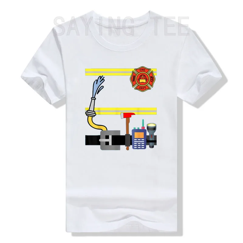 Feuerwehrmann Halloween DIY Feuerwehruniform Lazy Kostüm Anzieh-T-Shirt Y2k Fantastisches Feuerwehrmann-Grafik-T-Shirt Persönlichkeits-Streetwear – Detail 17