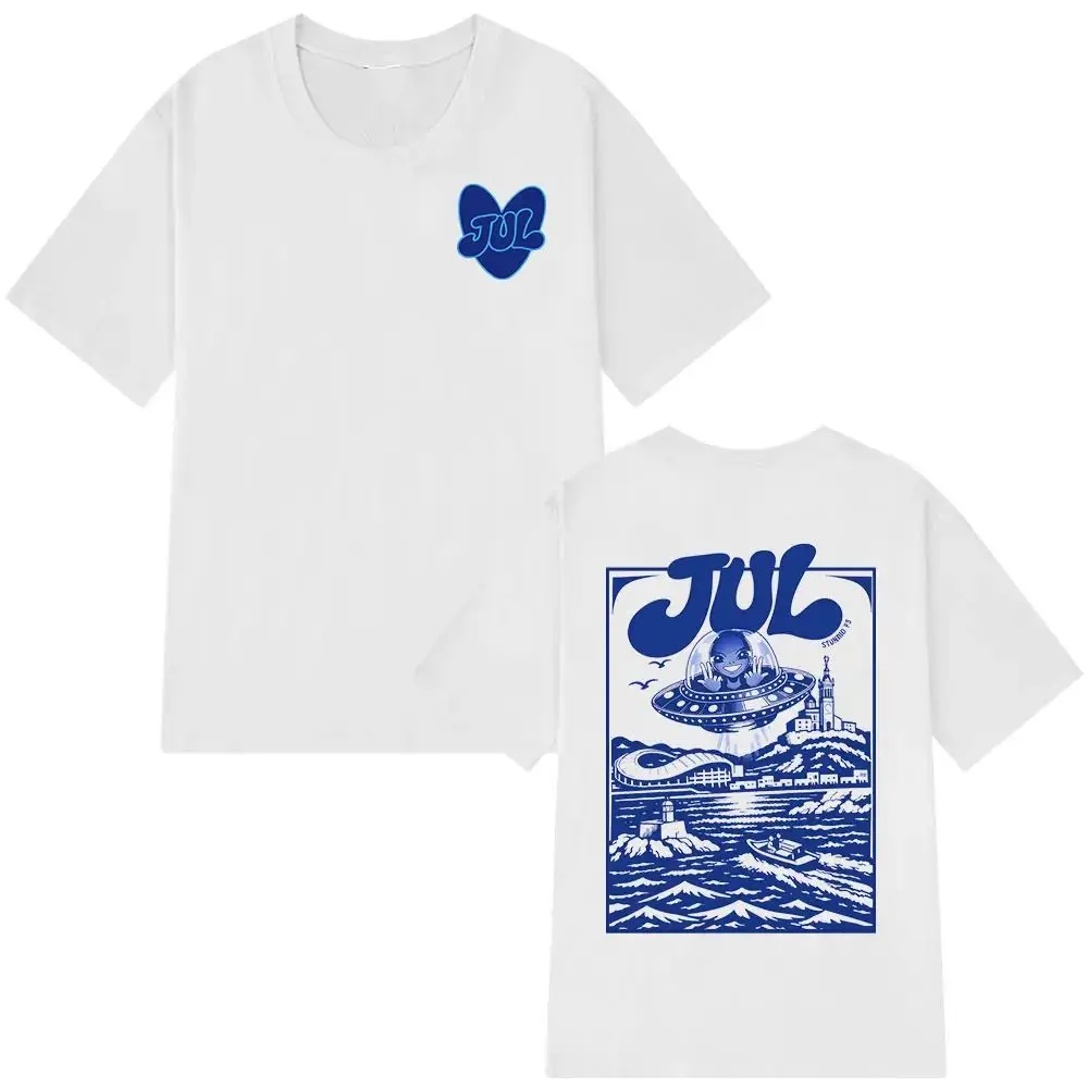 Rapper Jul Grafik-T-Shirt Mode Hip-Hop Y2K Top Lässiges Lockeres Kurzarm-Übergrößen-Print-T-Shirt mit Rundhalsausschnitt Streetwear Unisex