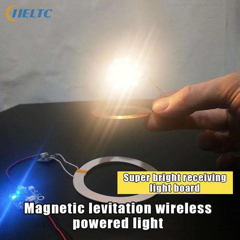 1 Set Metal LED Receiver Light Magnetic Levitation Wireless Power Supply Module DC 12V Transmitter Coil Induction Wireless Lamp