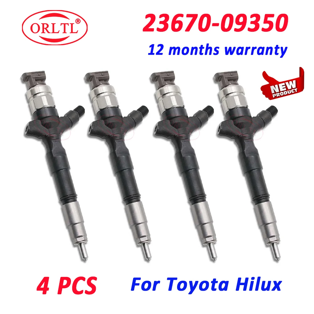 4 PCS ORLTL New 23670-09350 Fuel Diesel Injector 2367009350 Nozzle 23670 09350 For Toyota Hilux 2.5 d  2010- 2KD-FTV