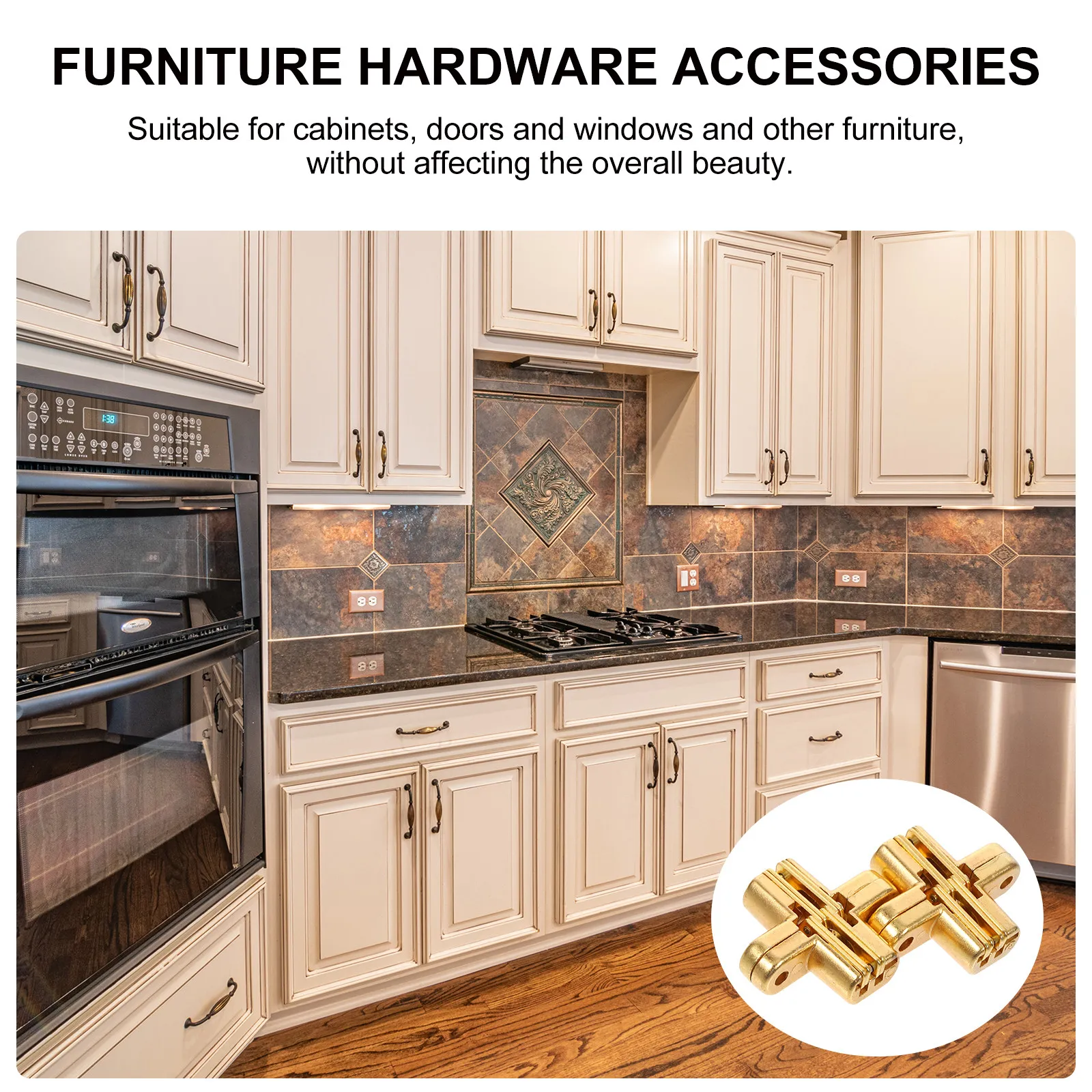 2Pcs Thickened Zinc Alloy Hinges Solid Construction Rust Resistant Quiet Operation for Cabinet Door Bathroom Basement Garage