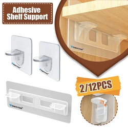 Adhesive Shelf Support Wardrobe Closet Cabinet Partition Bracket Wall Hanger Household Sticky Fixing Shelves Holders