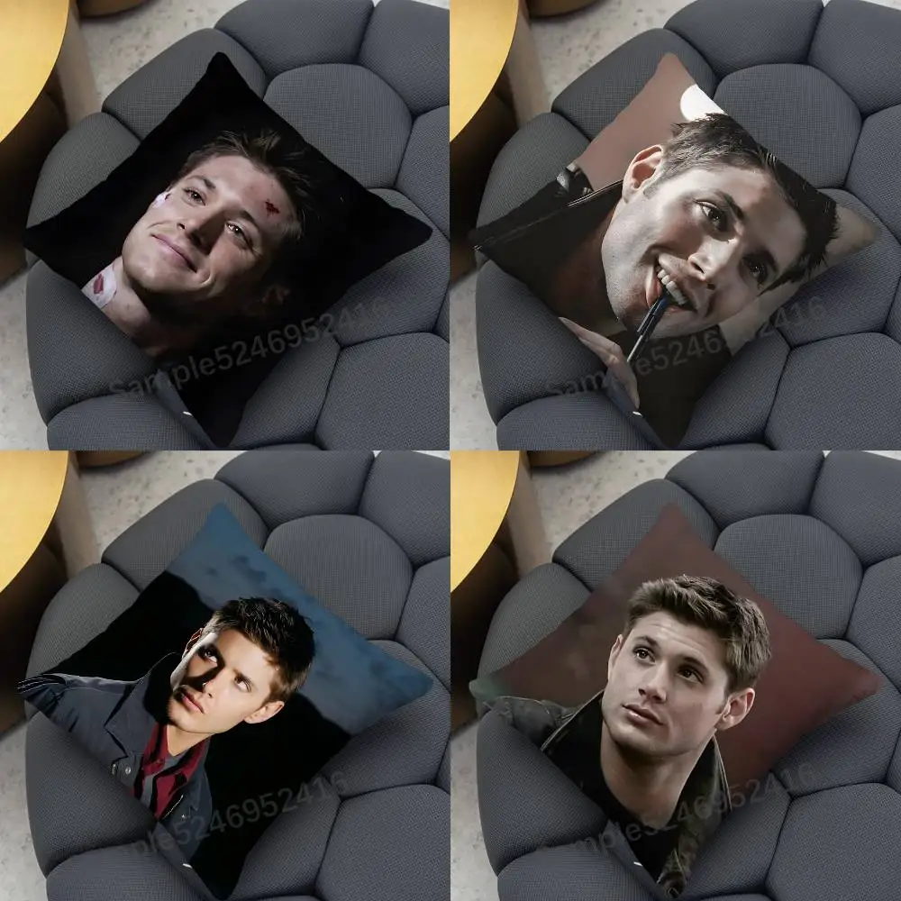 D-Dean Winchester Supernatural Throw Pillows Cover Sofa Couch Pillow Cases for Indoor Home Decor Living Room Women Bedroom