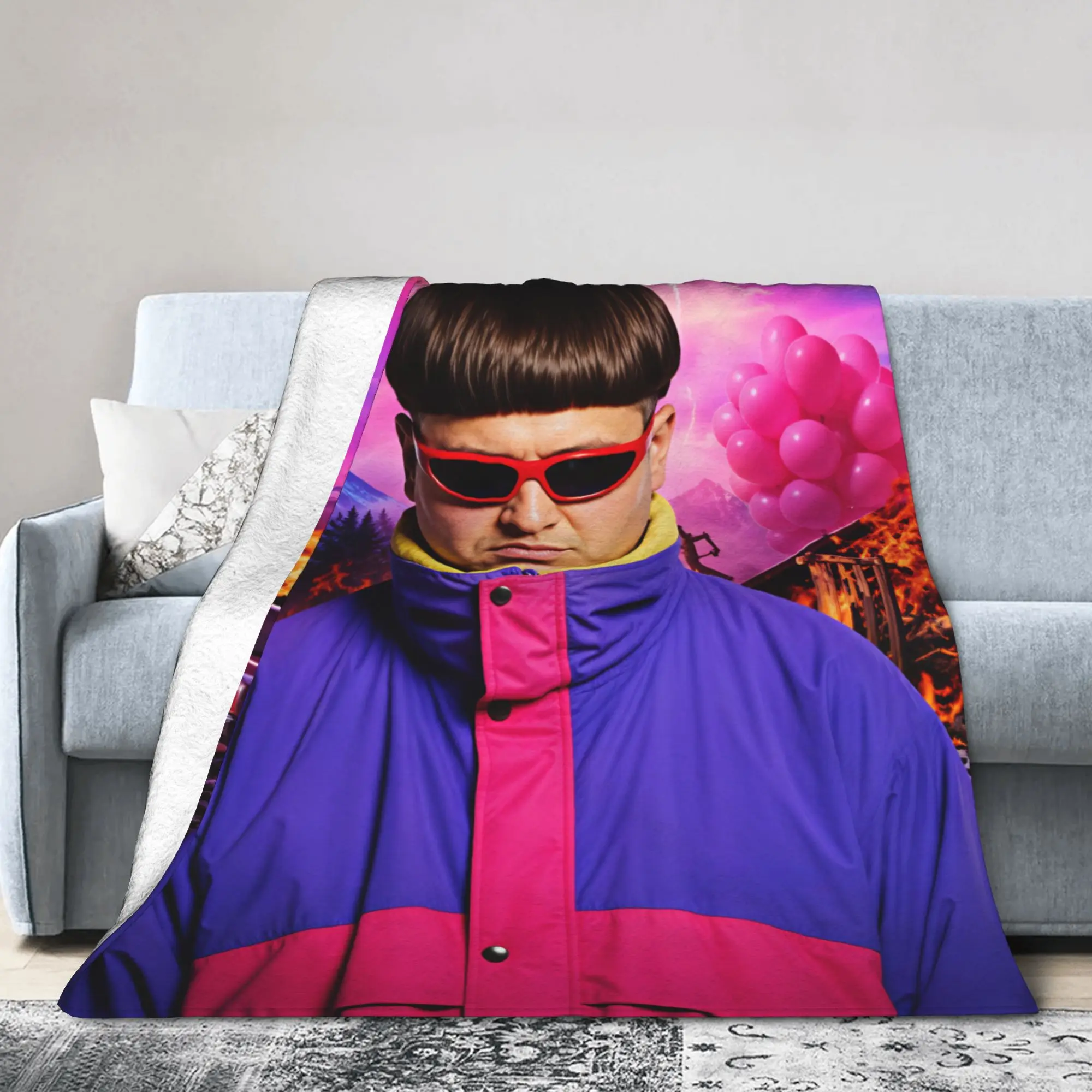 Oliver Tree Storm Fire Background Flannel Blankets  Soft Throw Blanket for Home Decor Travel Novelty Bedspread Sofa Bed Cover