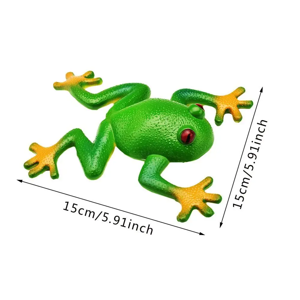 15*15cm Tricky Decompress Frog Toys Simulation Frog Model Soft Rubber Fake Frog Sensory Play Great Gift for Toddlers