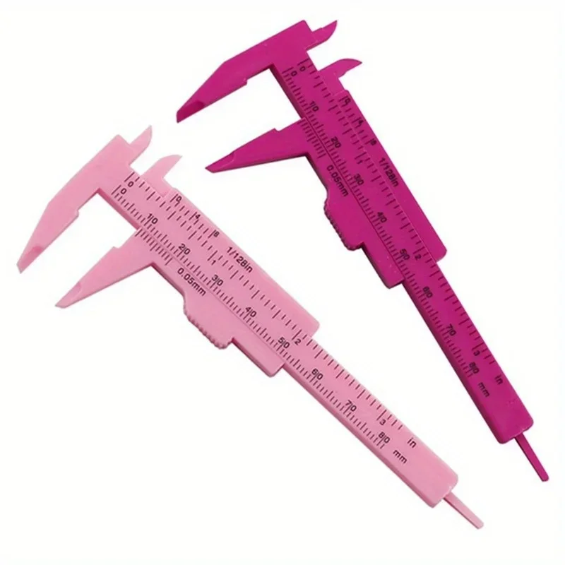 10pcs 0-80mm Plastic Vernier Caliper Student Dial Gauge Micrometer Measuring Ruler Student Vernier Ruler