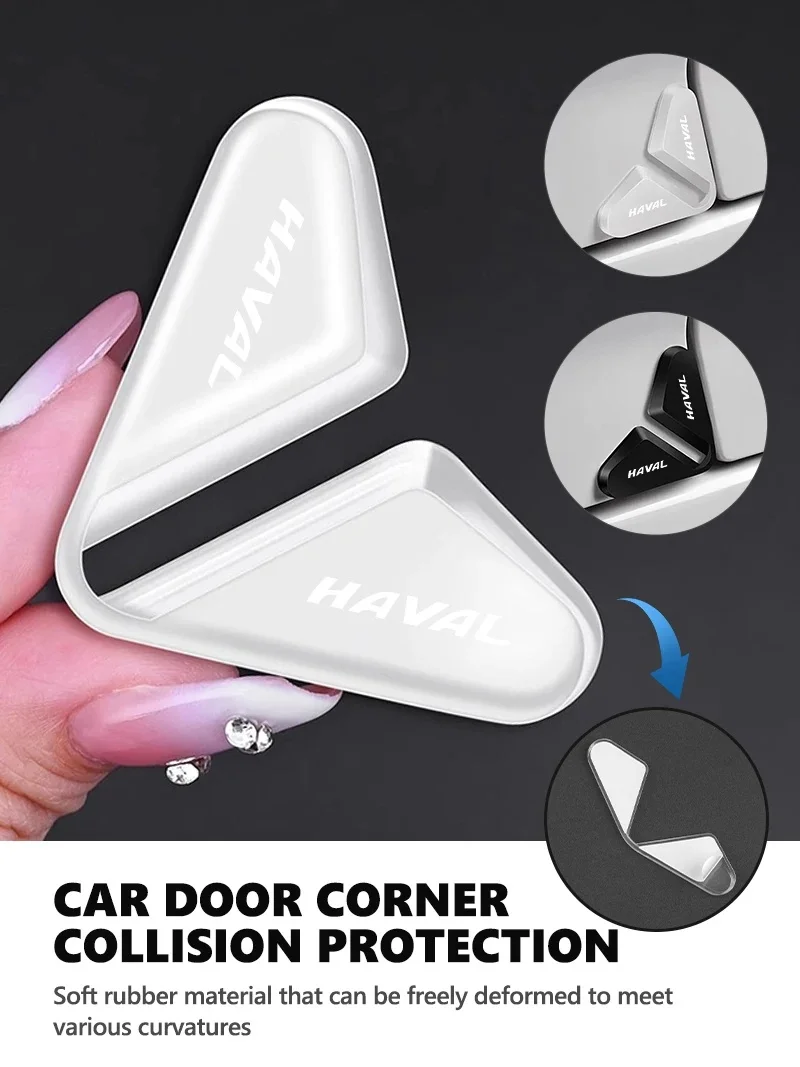 Vehicle Door Corner Anti-collision Triangle Protective Sticker for Haval H6 Dargo H9 M6 F7 F7X, Auto Door Edge Guard Accessories