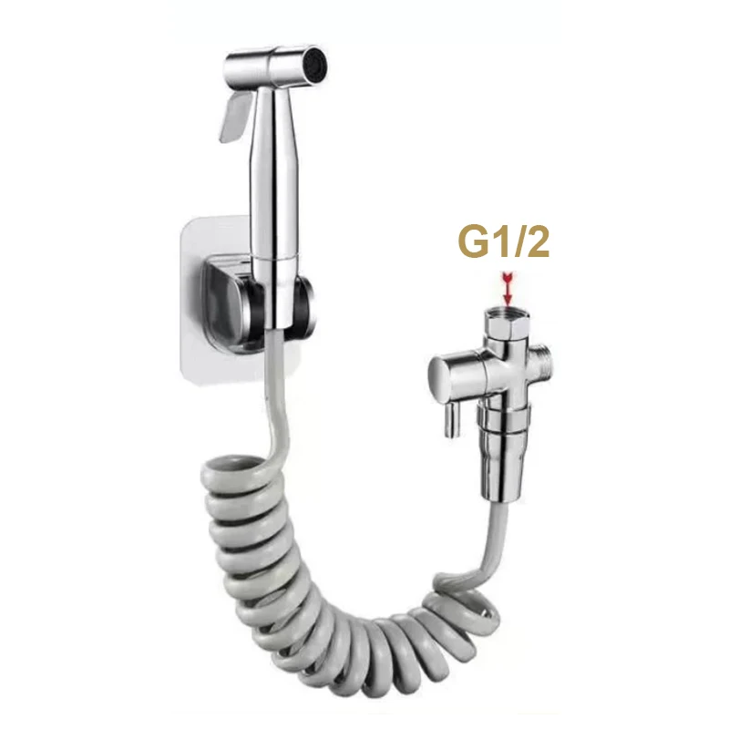 Handheld Toilet Bidet Sprayer Gun Holder Self Cleaning Wash Bidet Faucet Spray 3 Way Valve Bathroom Shower Head Hose