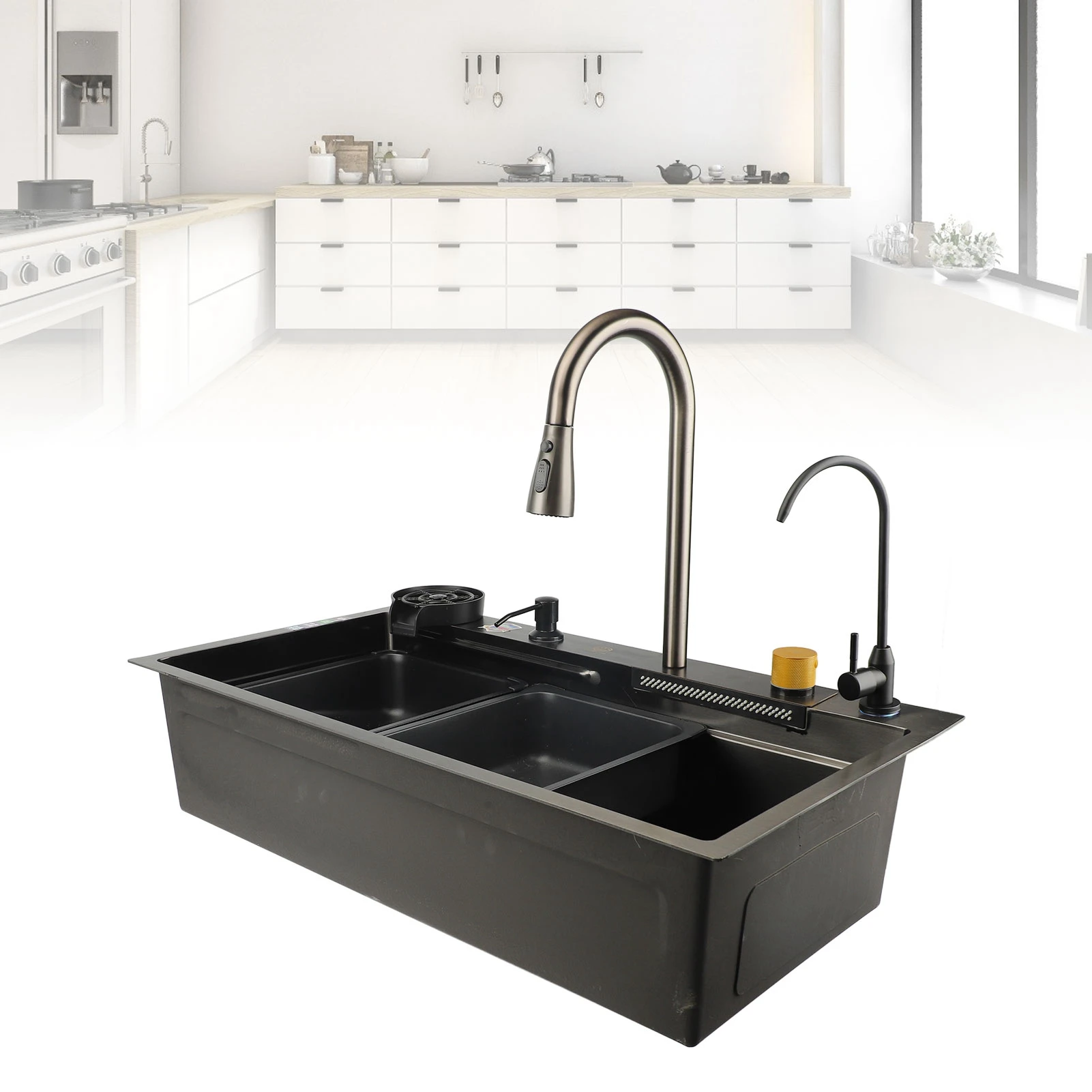 1セット キッチンシンク プロ仕様 モダンスタイル 厚みのある大容量 アンダーマウント ステンレス製シンク 家庭用キッチン向けシンプルデザイン