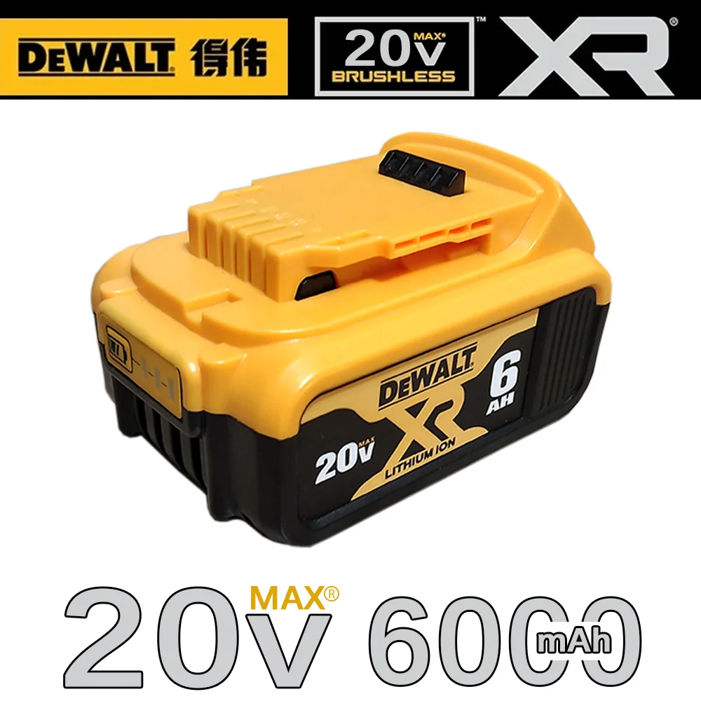 

DEWALT 20V battery 6AH rechargeable lithium-ion batterycharger DCB118 Brushless Electric Screwdriver Drill DCD805 power tool