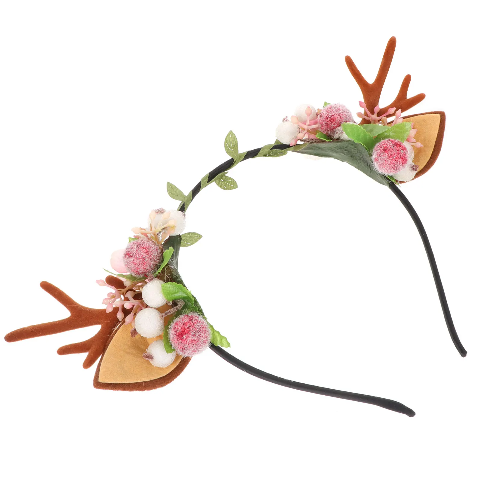

Antler Christmas Headband Berries Hair Band Decoration Fashion Hair Accessories Hoop Party Costume Cosplay Masquerade Durable