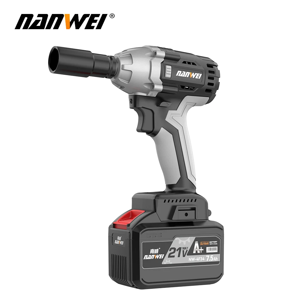 NANWEI Tool Set 4-Piece Cordless Brushless Drill Electric Screwdriver/Hammer Drill/Electric Wrench/Angle Grinder