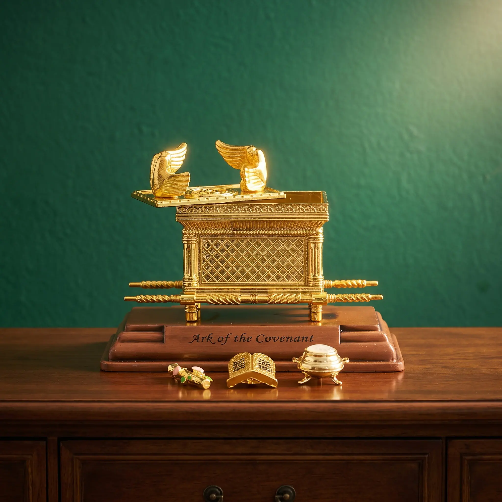 1Set Ark of The Covenant Detailed Tabernacle Furniture Set Religious Statue for Home Decor Study Display Biblical