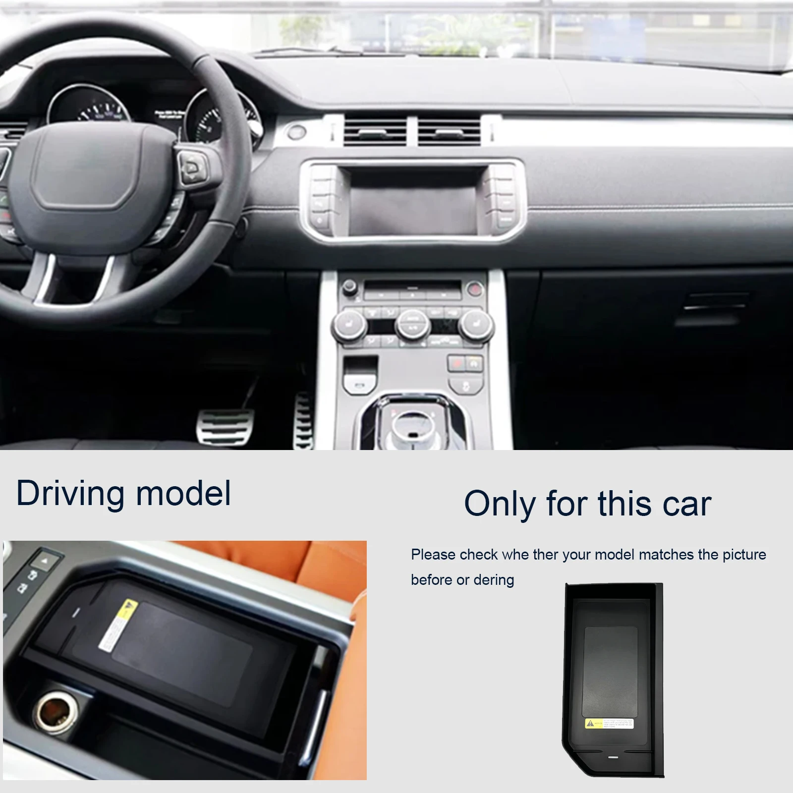 for Land rover Range Rover Evoque 2011-2019 Car Wireless Mobile Phone Charger Center Console Storage fast charge plate holder